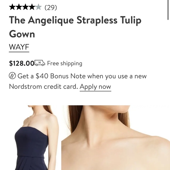 WAYF The Angelique Strapless Tulip Gown Navy / Ink - Picture 11 of 11